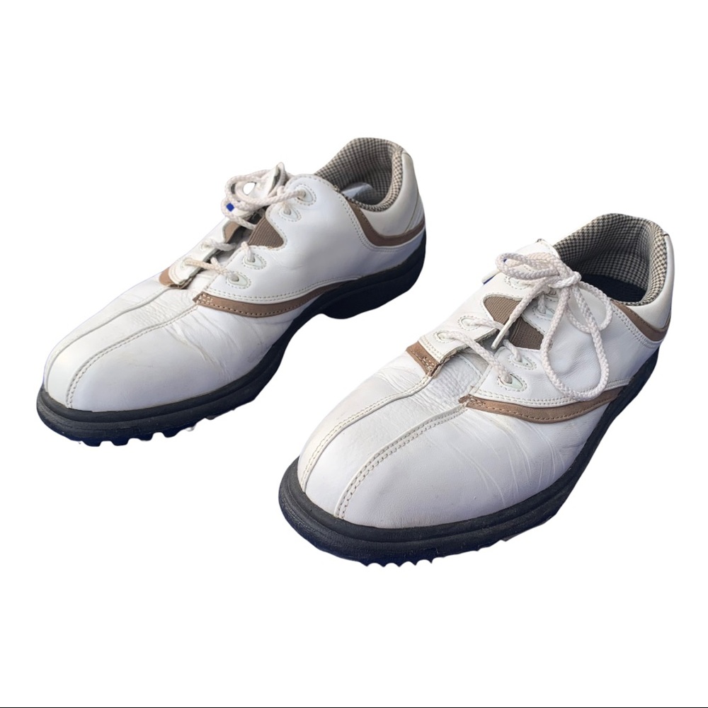 Footjoy E Comfort Golf Shoes White & Tan size 9